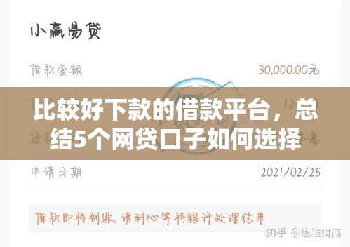 比较好下款的借款平台，总结5个网贷口子如何选择