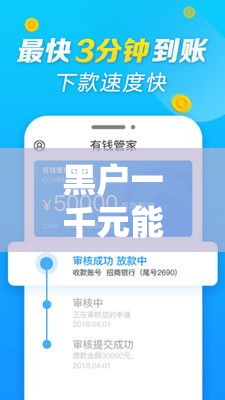 黑户一千元能下款的平台，分享5个714必下口子借款平台