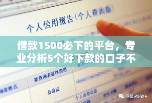 借款1500必下的平台，专业分析5个好下款的口子不查征信