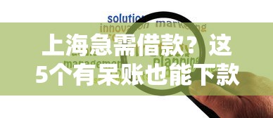 上海急需借款？这5个有呆账也能下款的口子帮你解决资金难题