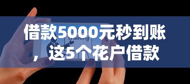 借款5000元秒到账，这5个花户借款平台不可错过