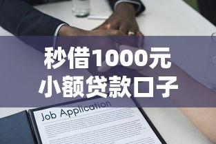 秒借1000元小额贷款口子，深度解析5个必过500元借款平台