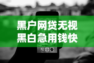 黑户网贷无视黑白急用钱快速放款平台推荐