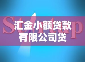 汇金小额贷款有限公司贷款服务与申请指南