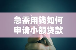 急需用钱如何申请小额贷款快速办理指南