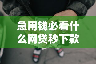 急用钱必看什么网贷秒下款平台快速到账推荐