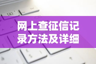 网上查征信记录方法及详细步骤指南