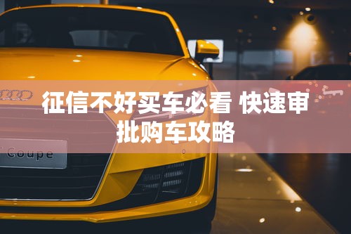 征信不好买车必看 快速审批购车攻略