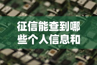 征信能查到哪些个人信息和信用记录