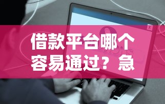 借款平台哪个容易通过？急需3000元这5个平台最快到账