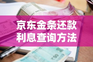 京东金条还款利息查询方法及贷款理财实用技巧