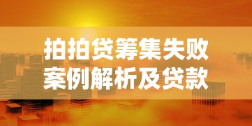 拍拍贷筹集失败案例解析及贷款理财风险应对