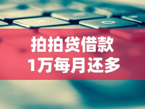 拍拍贷借款1万每月还多少？利息计算与还款方案详解