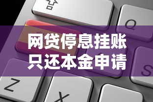 网贷停息挂账只还本金申请攻略：避免踩坑的5个关键步骤