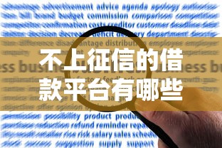 不上征信的借款平台有哪些？2023年合规渠道推荐及风险分析
