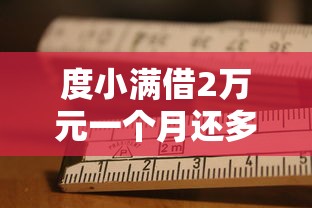度小满借2万元一个月还多少钱？算完这笔账再决定是否划算