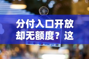 分付入口开放却无额度？这6个原因你一定要知道