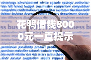 花鸭借钱8000元一直提示风险评估？贷款被拒的解决方法全解析