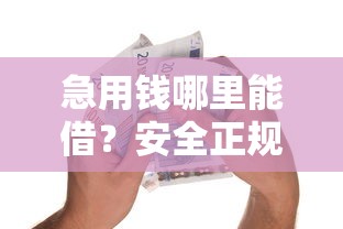 急用钱哪里能借？安全正规的借款平台推荐