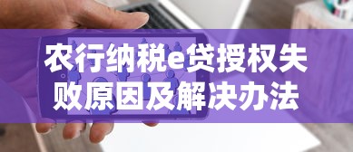 农行纳税e贷授权失败原因及解决办法