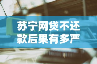 苏宁网贷不还款后果有多严重？这些影响你必须知道