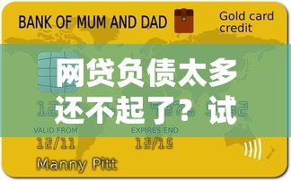 网贷负债太多还不起了？试试这几个贷款理财解决方法