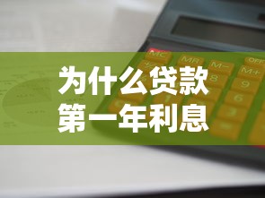 为什么贷款第一年利息高？贷款理财必知的核心原因