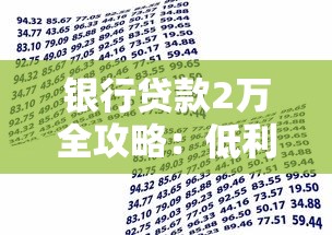 银行贷款2万全攻略：低利率快速申请技巧详解