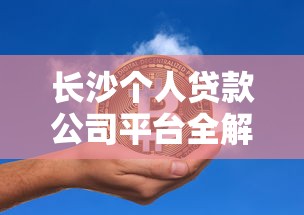 长沙个人贷款公司平台全解析：正规机构与高通过率推荐