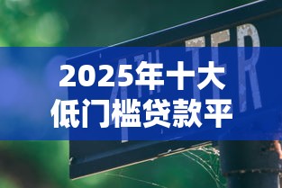 2025年十大低门槛贷款平台排行及避坑指南