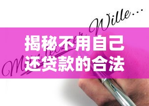 揭秘不用自己还贷款的合法平台：这些渠道真的存在吗？