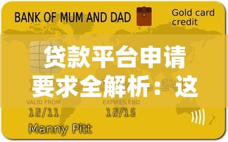 贷款平台申请要求全解析：这8大条件必须达标