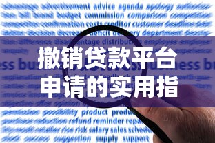 撤销贷款平台申请的实用指南与注意事项