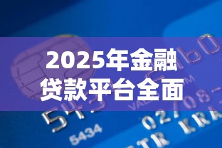 2025年金融贷款平台全面盘点：安全借贷必看指南