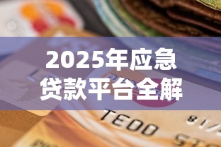 2025年应急贷款平台全解析：快速解决资金难题的选择指南