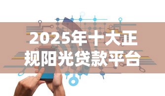 2025年十大正规阳光贷款平台测评：安全低息首选榜单
