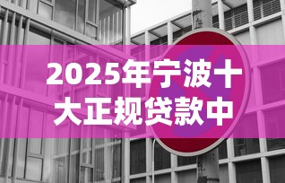 2025年宁波十大正规贷款中介平台深度解析