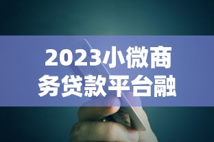 2023小微商务贷款平台融资攻略：低利率方案与避坑指南