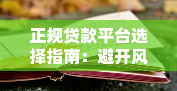 正规贷款平台选择指南：避开风险守护财产安全