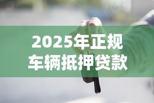 2025年正规车辆抵押贷款平台推荐及申请攻略 2025年正规车辆抵押贷款平台推荐及申请攻略