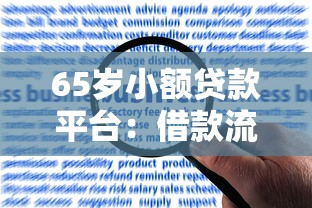 65岁小额贷款平台：借款流程、风险提示与合规选择