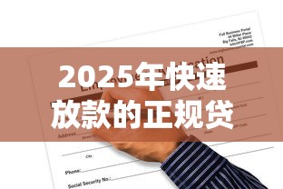 2025年快速放款的正规贷款平台盘点与申请技巧