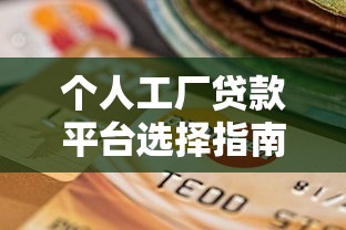 个人工厂贷款平台选择指南：贷款理财核心要点解析
