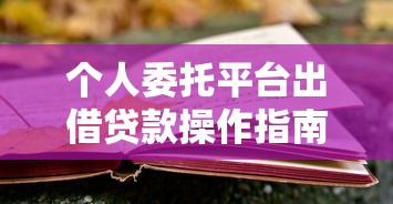 个人委托平台出借贷款操作指南与风险规避策略