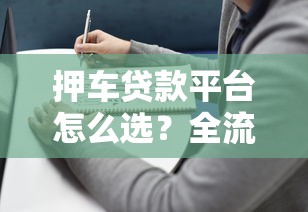 押车贷款平台怎么选？全流程避坑指南