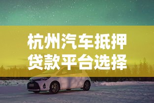 杭州汽车抵押贷款平台选择指南：2025年最新避坑攻略