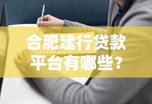 合肥建行贷款平台有哪些？最新产品解析与申请指南