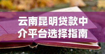 云南昆明贷款中介平台选择指南与理财风险防范