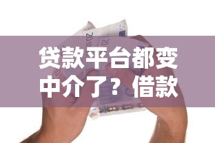 贷款平台都变中介了？借款前必看避坑指南！