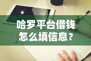 哈罗平台借钱怎么填信息？手把手教你避坑指南！